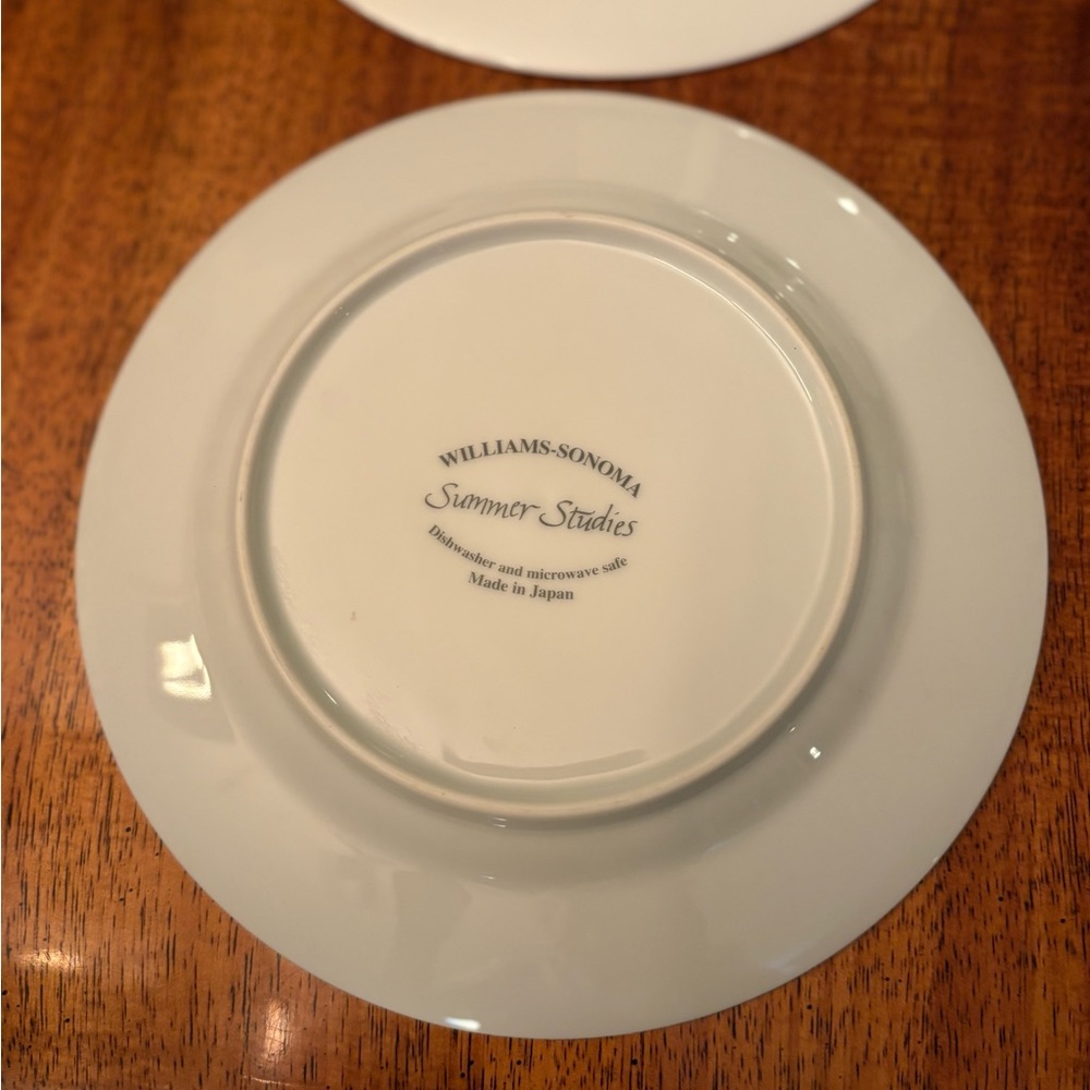 Set Of Six Williams Sonoma Summer Studies Botanical 7.75” Salad Plates Japan - Picture 6 of 7